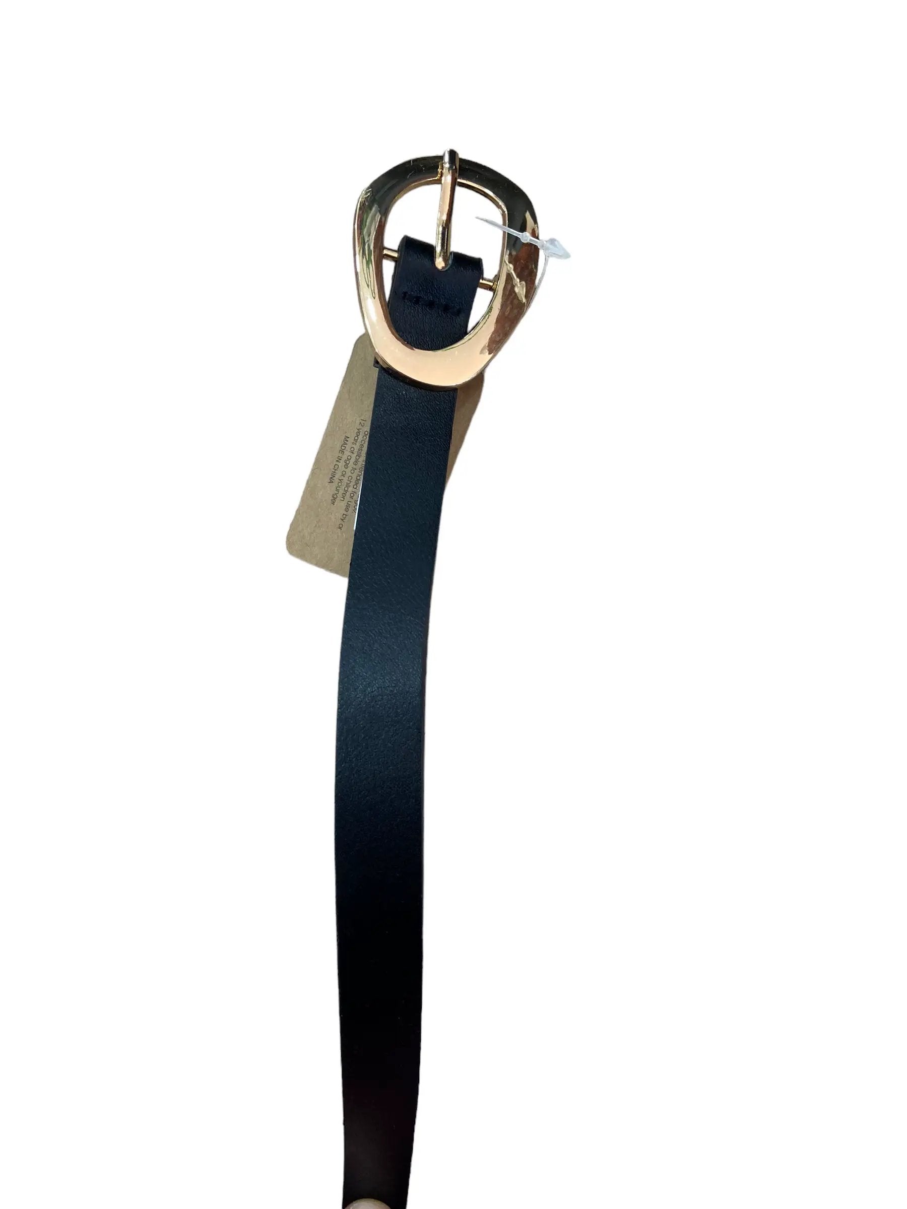Cinturón negro con hebilla dorada by Yanet Collection