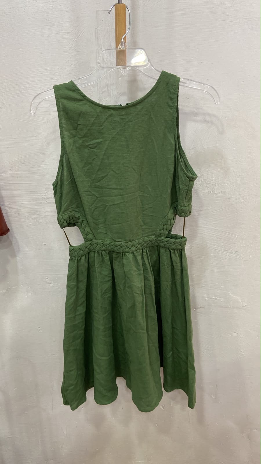 Green Sleeveless Dress with Cut-Out Detail