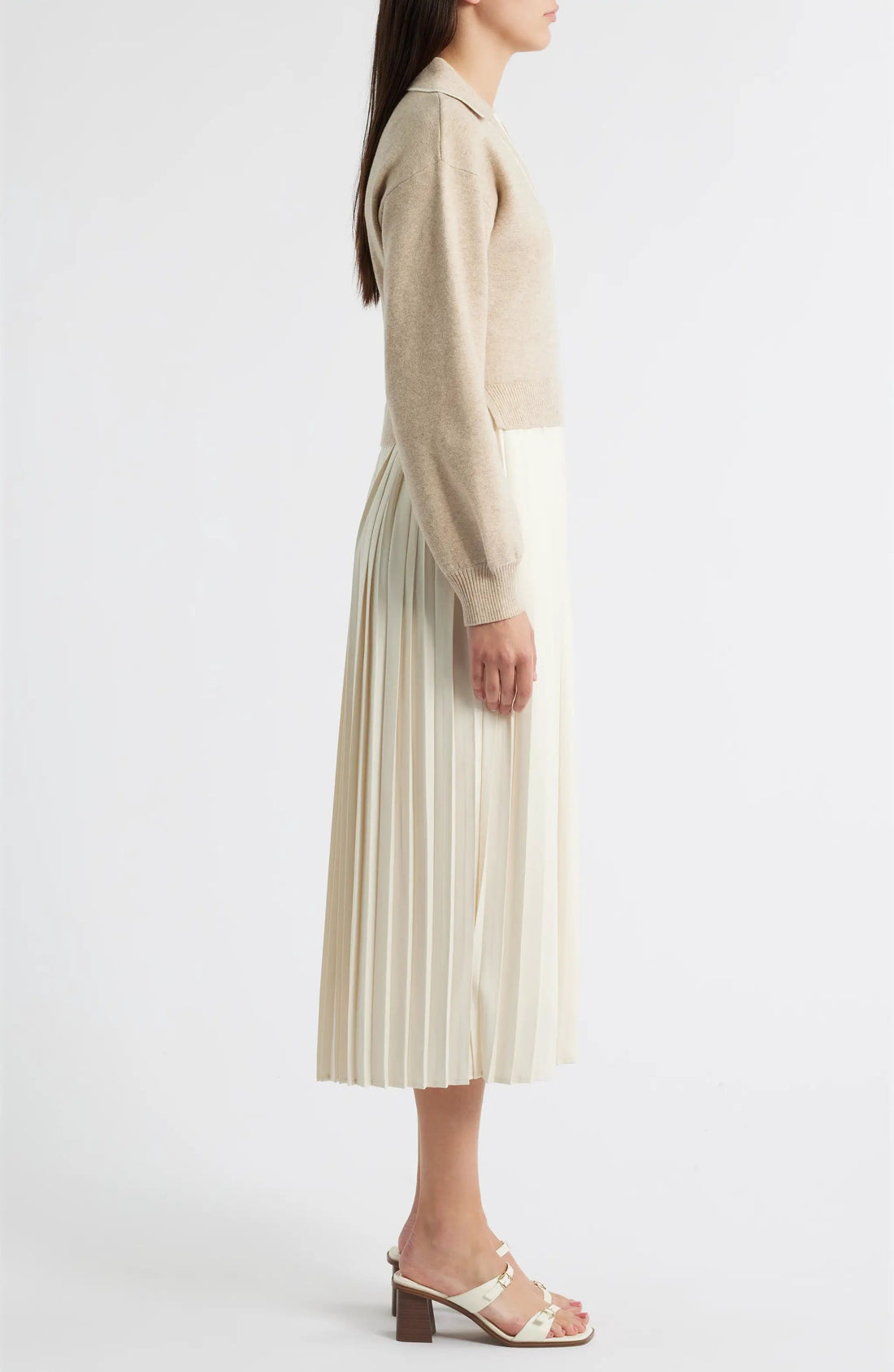 Vestido Maxi Manga Larga beige by Yanet Collective