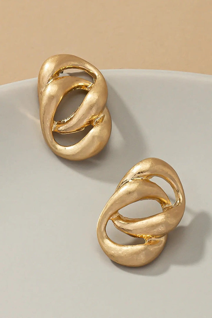 Pendientes colgantes con eslabones de cadena gruesos dobles by Yanet Collection