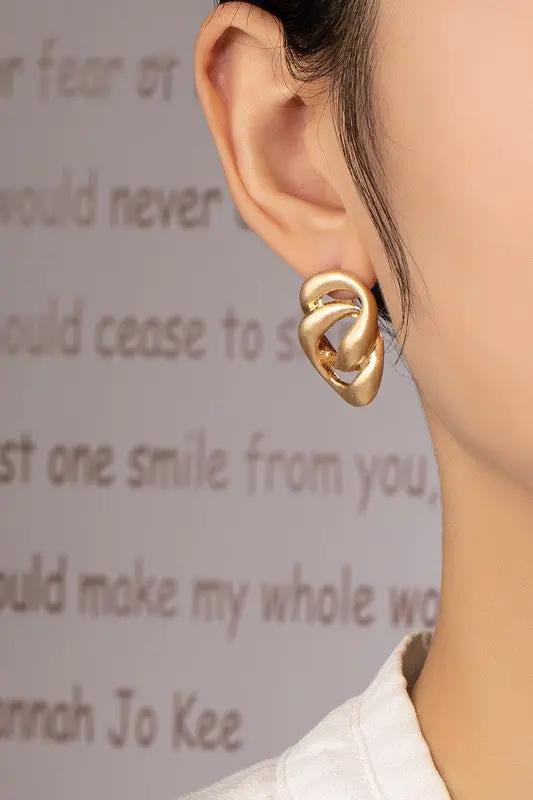 Pendientes colgantes con eslabones de cadena gruesos dobles by Yanet Collection