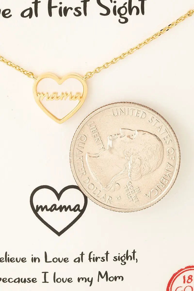 Collar con Colgante de Corazón para Mamá Bañado en Oro by Fame Accessories