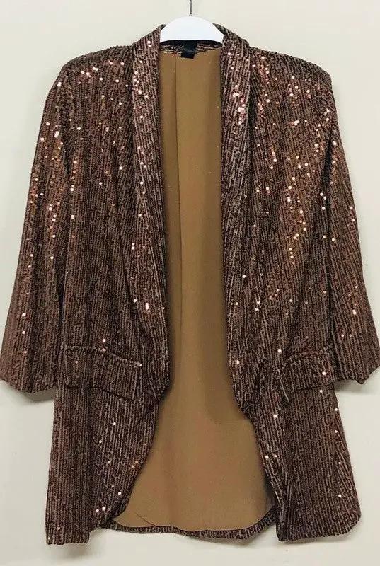 Blazer con Lentejuelas y Mangas 3/4 by Yanet Collection