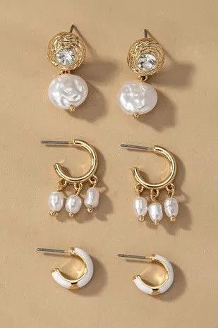 Conjunto de pendientes de aro trío by Yanet Collective