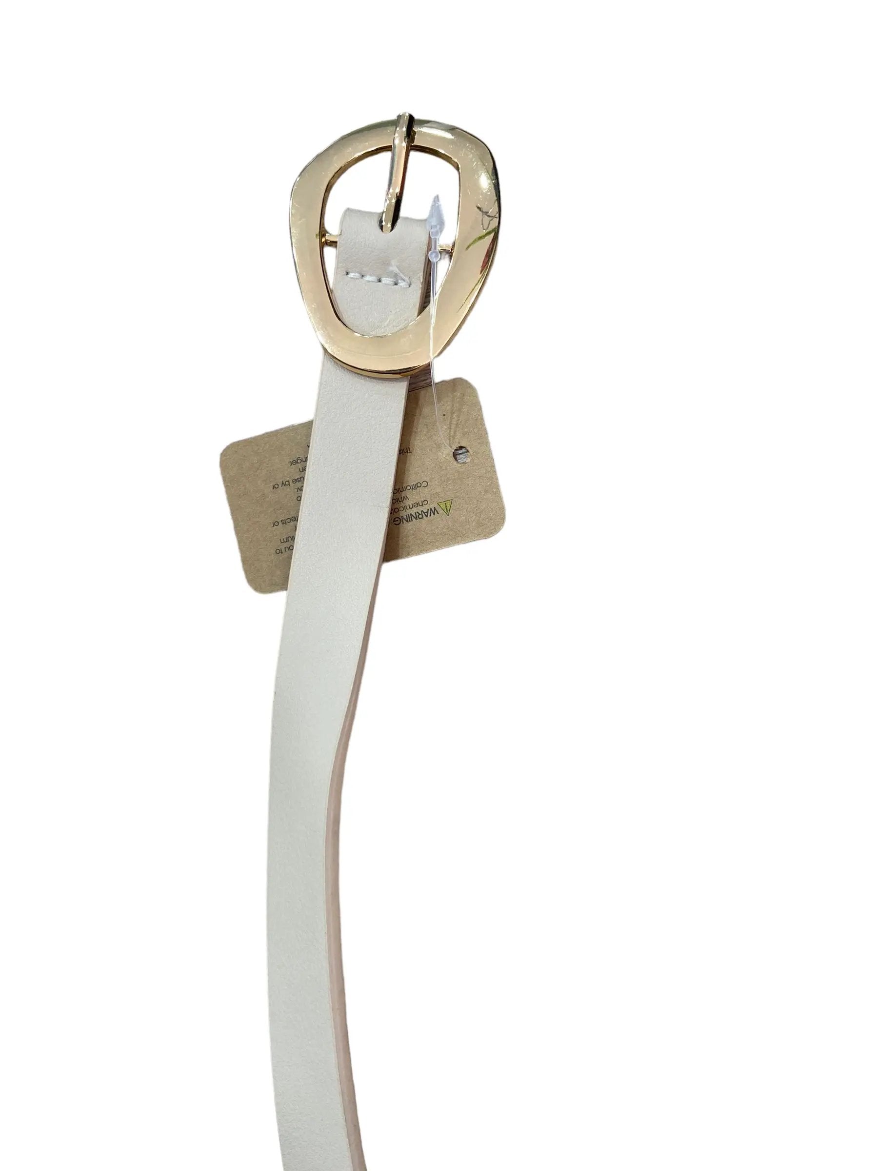 Cinturón blanco con hebilla dorada by Yanet Collection