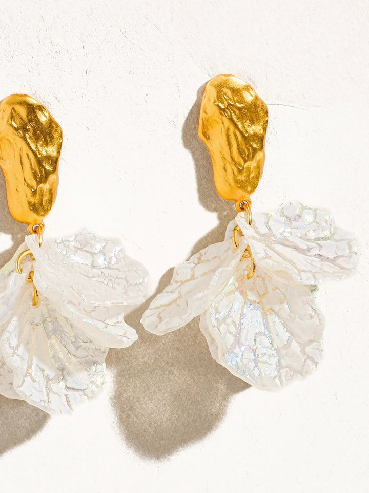Aretes Colgantes Florales Boho en Chapa de Oro 18K by Yanet Collective