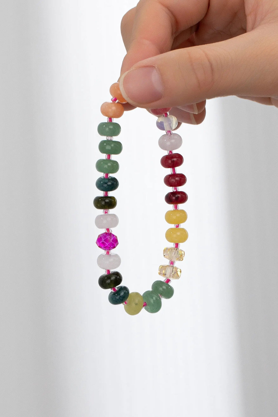 Pulsera Elástica de piedra de Ágata Natural Colorida by Yanet Collective