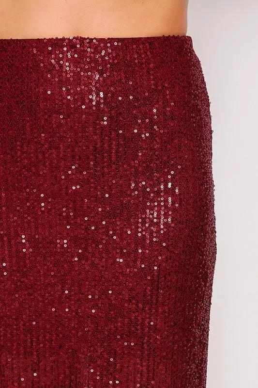 Falda Midi de Punto con Lentejuelas by Yanet Collection