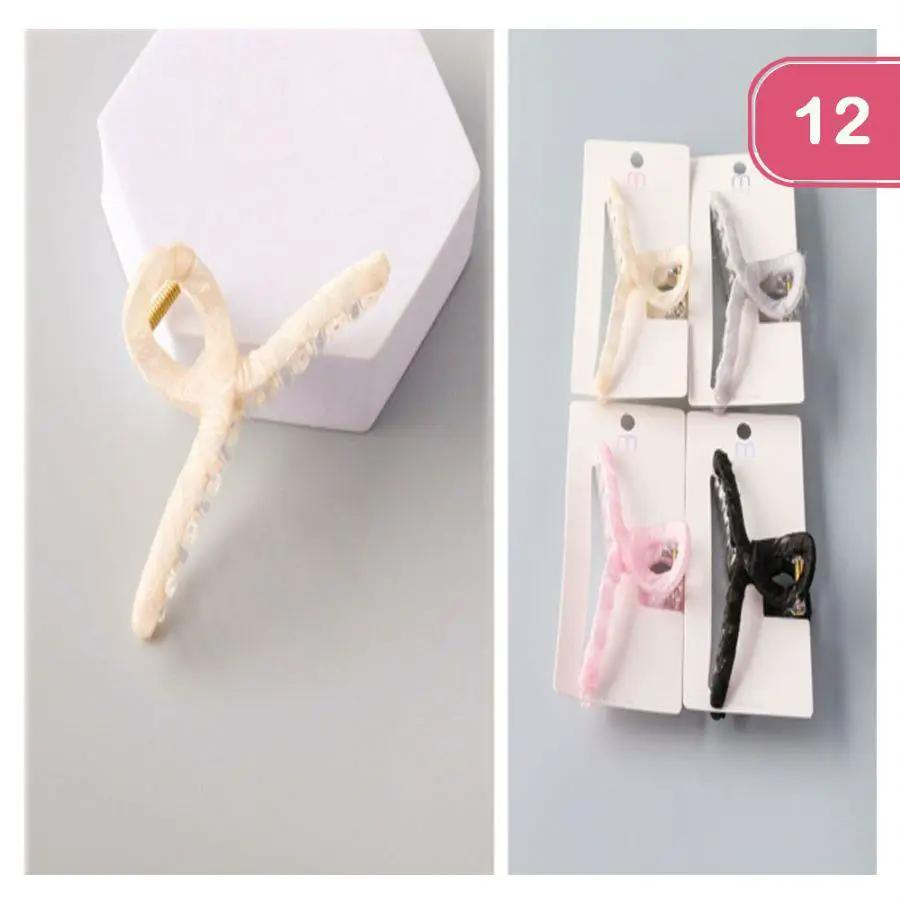 Set de 12 Pinzas para Cabello Estilo Claw Clip Transparente by joiaaccessory.com