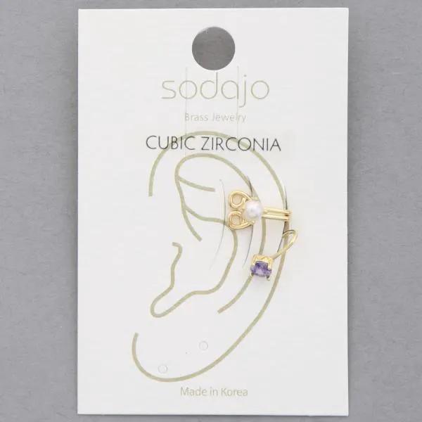 Arete de oreja con cuentas de perla by Yanet Collective