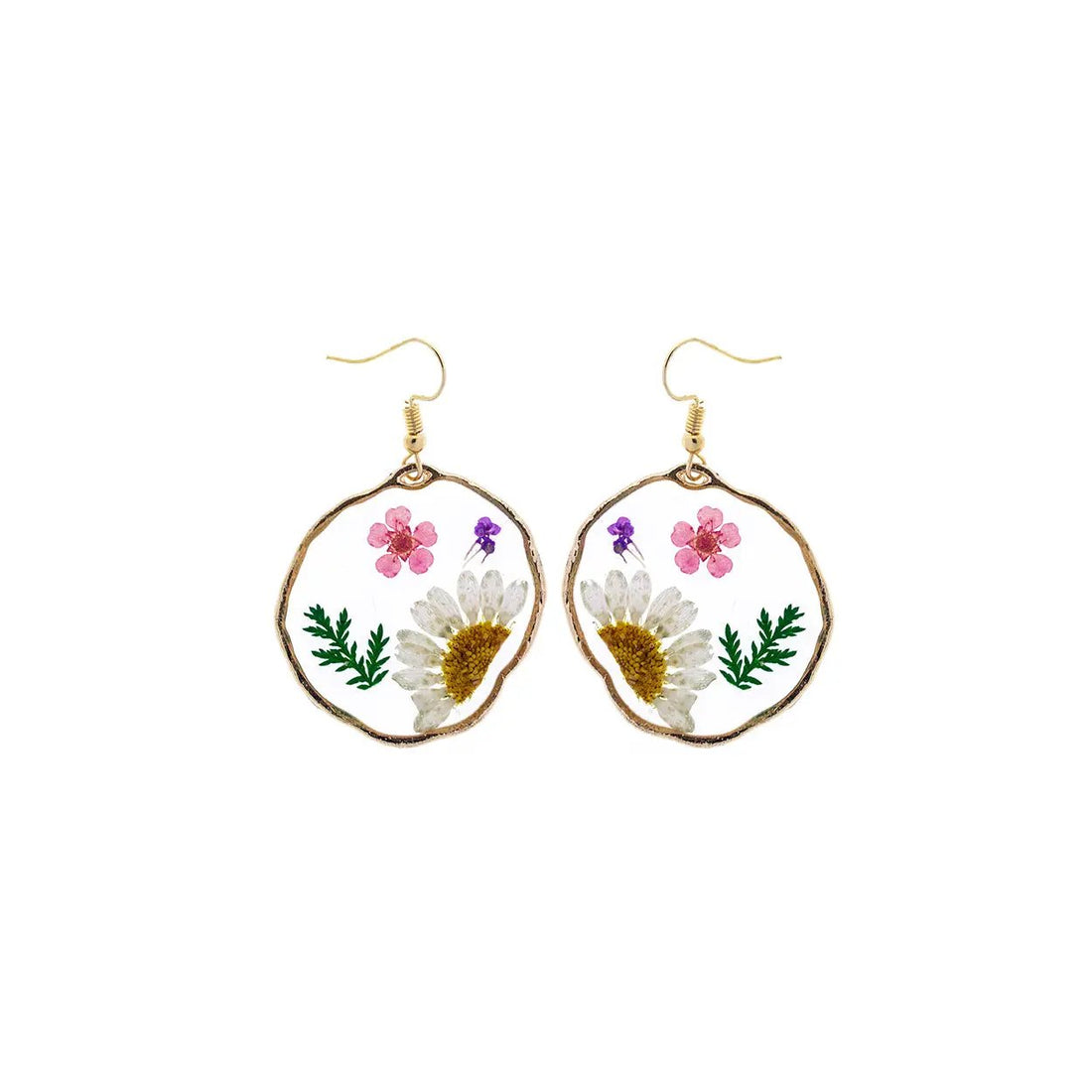 Rushed Circle Flower Earring by Joia Accessory