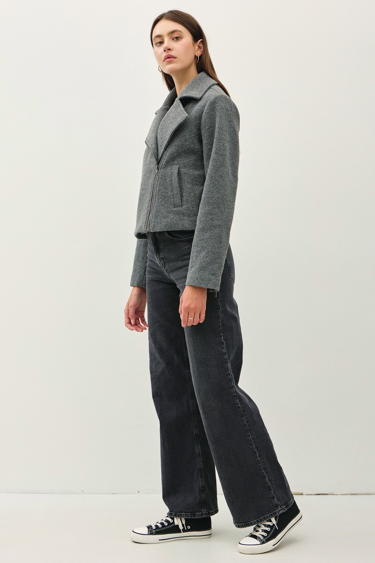Chaqueta Estilo Moto Corta Estética y Elegante