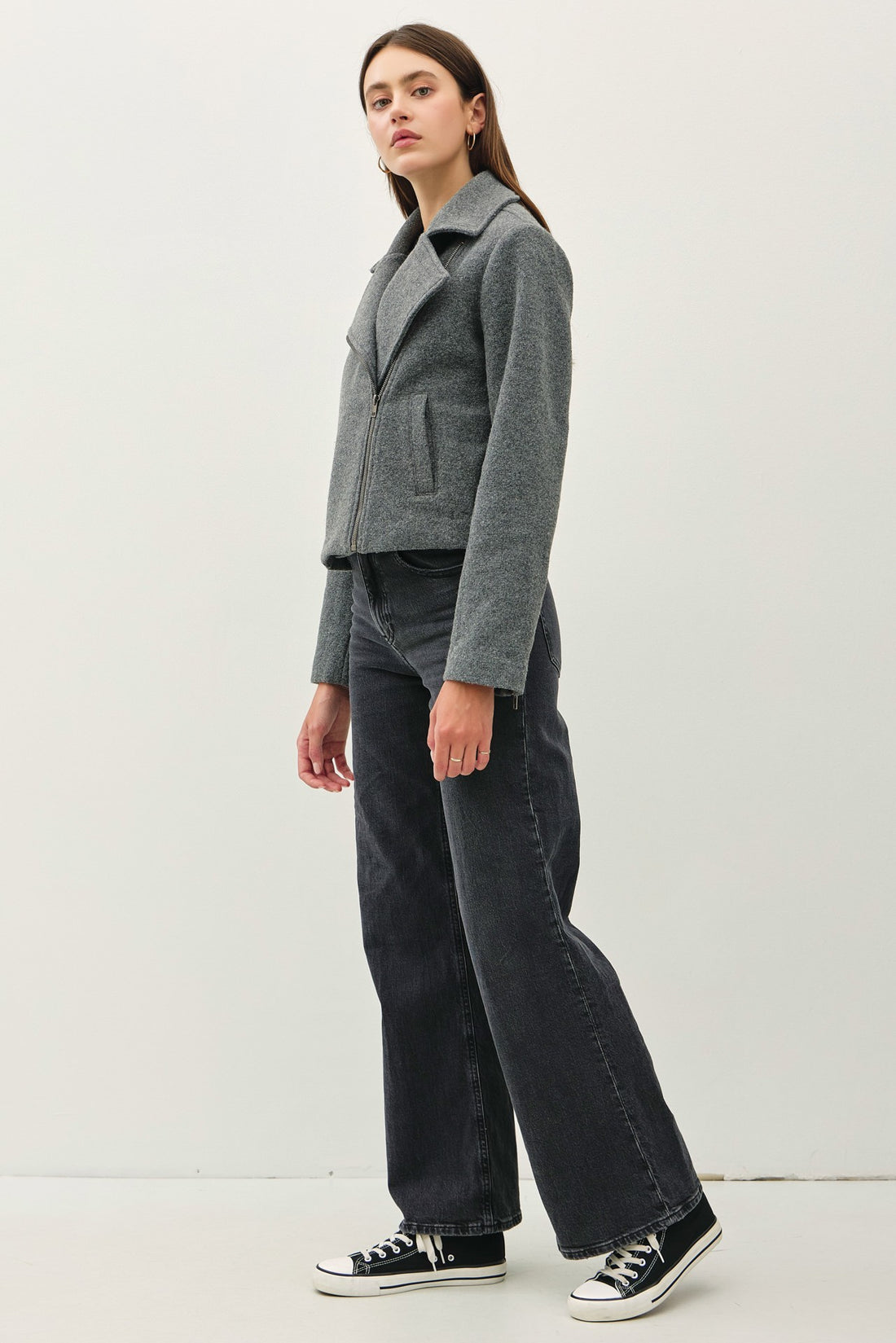 Chaqueta Estilo Moto Corta Estética y Elegante