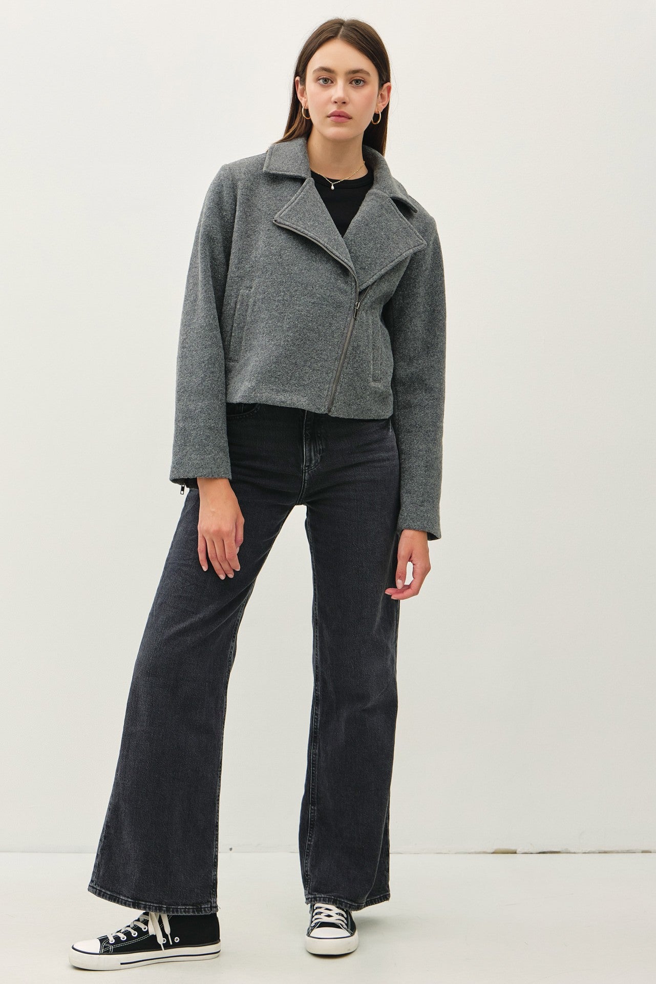 Chaqueta Estilo Moto Corta Estética y Elegante