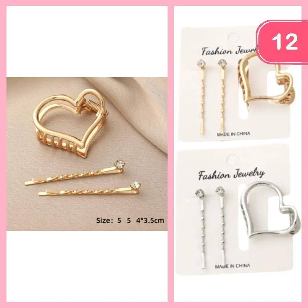 Set de 12 Pinzas para el Cabello con Diseño de Corazón by Joia Accessory