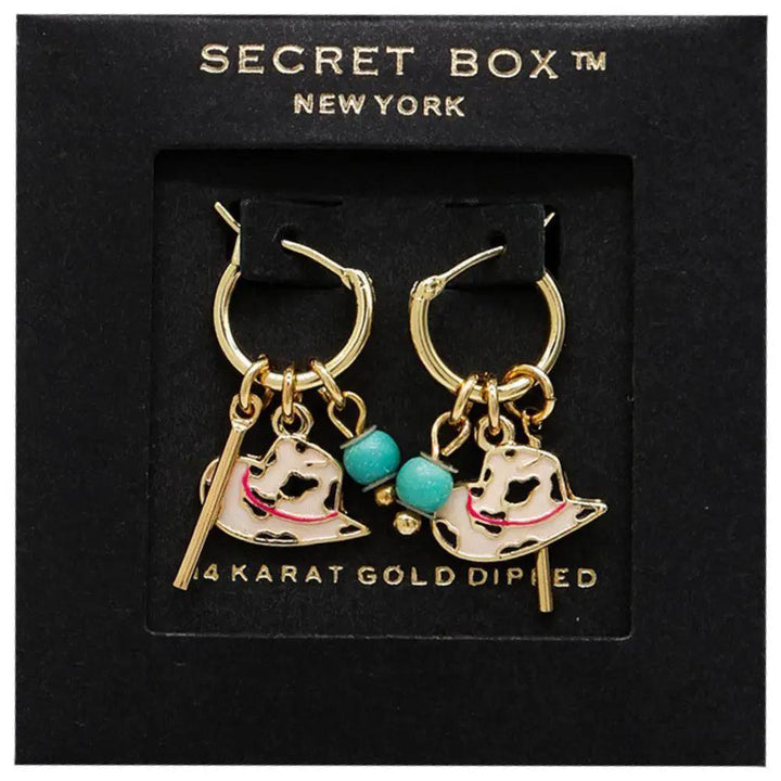 Aretes de Dama Estilo Western en Oro Laminado 14K con Dijes by Yanet Collective
