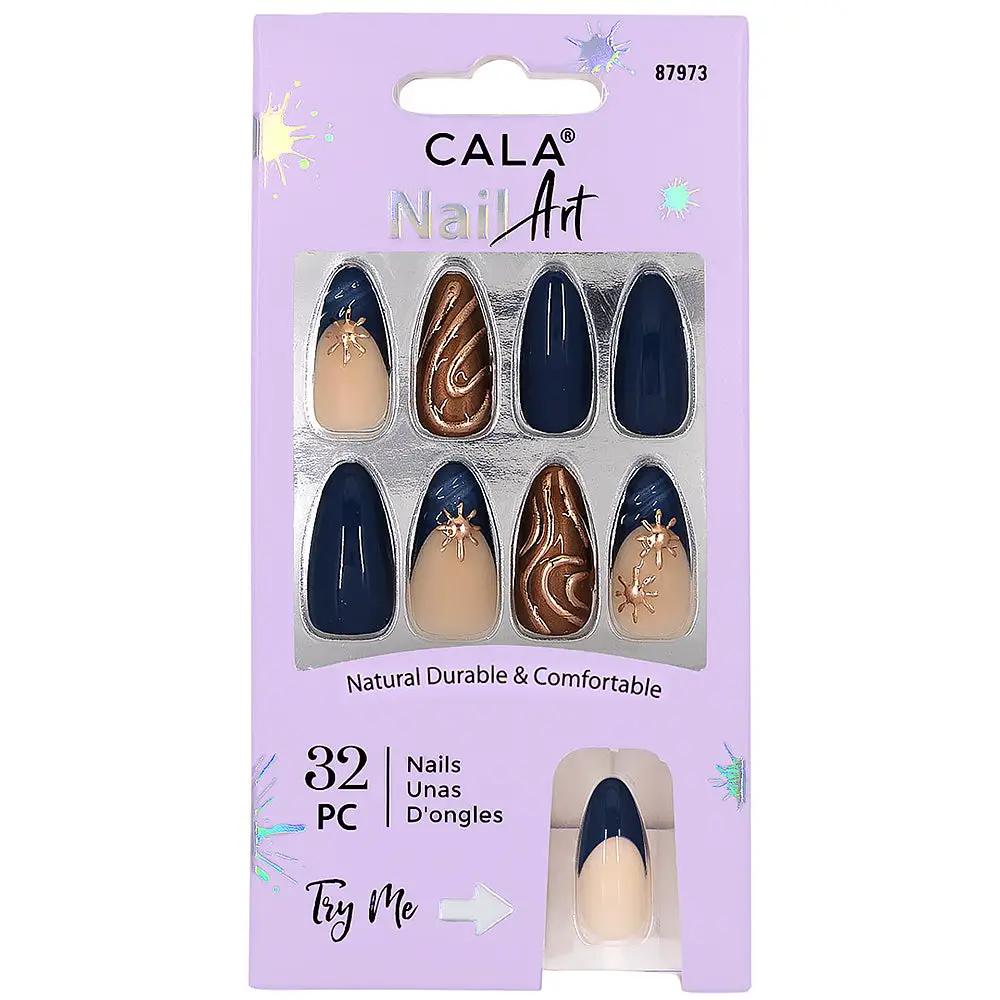 Set de Uñas Decoradas Royal Gold & Blue para Mujer - Cala by Cala