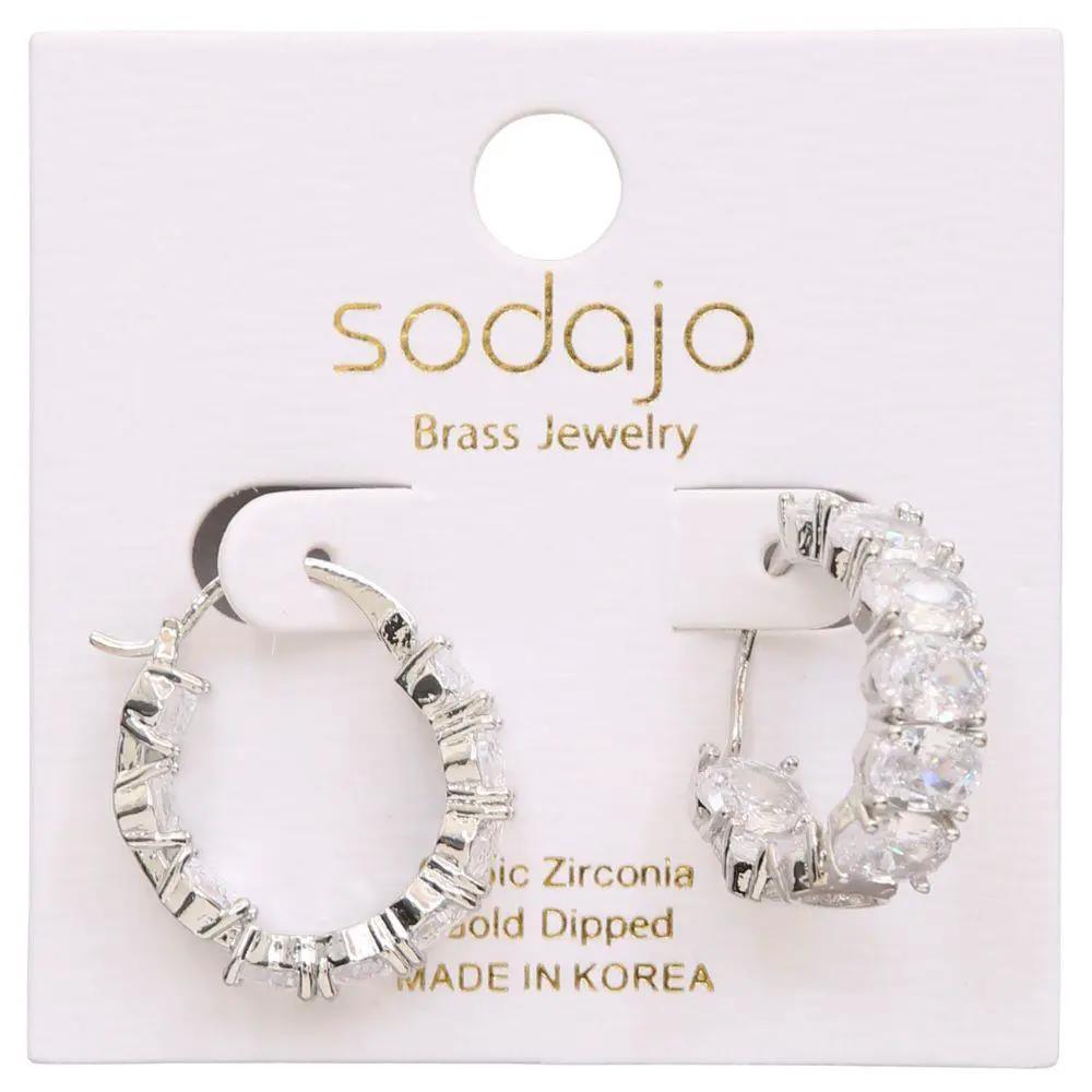 Arracadas de Oro de 18k Sodajo Cz - Elegantes y Brillantes by Sodajo