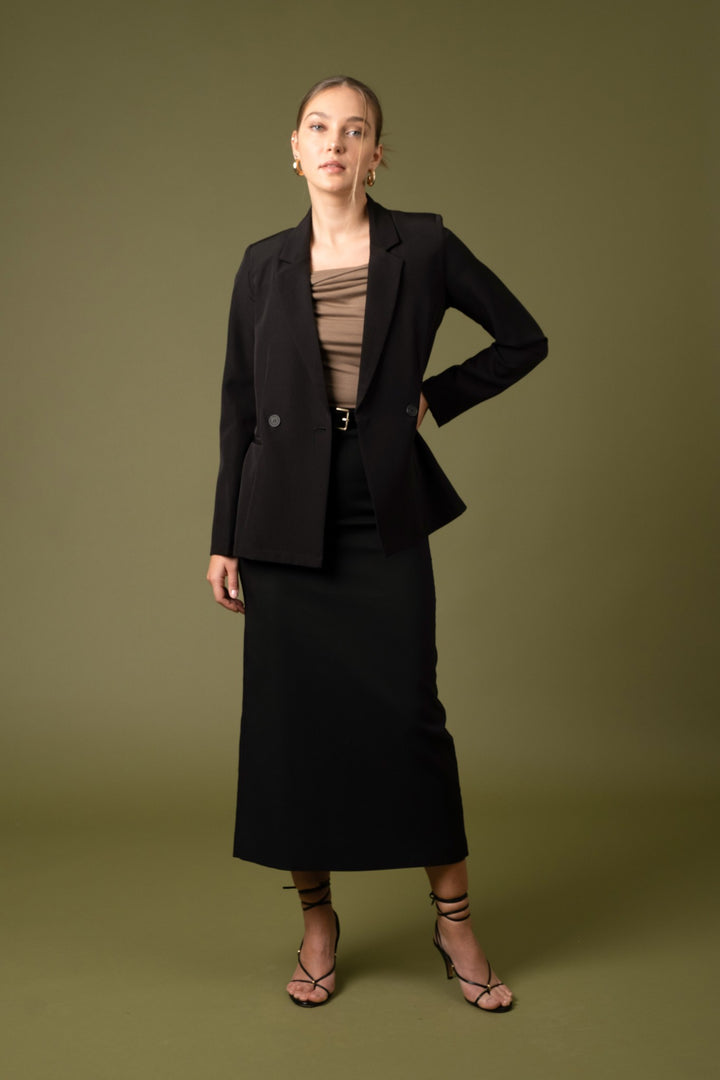 Chaqueta Cruzada Minimalista - Estilo Boutique