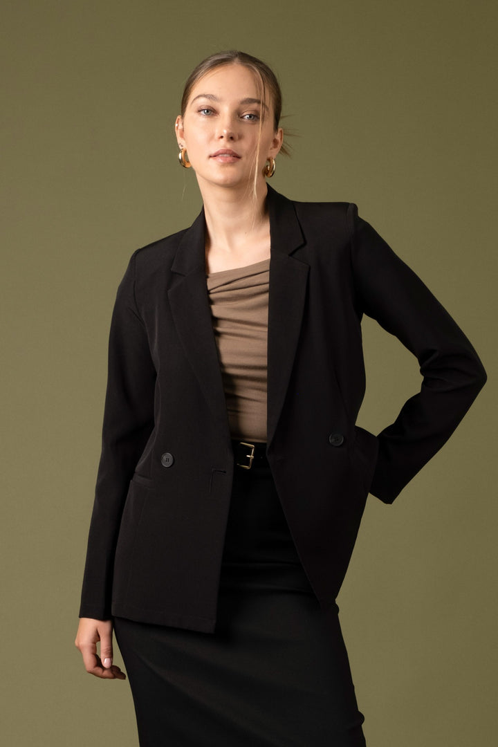 Chaqueta Cruzada Minimalista - Estilo Boutique