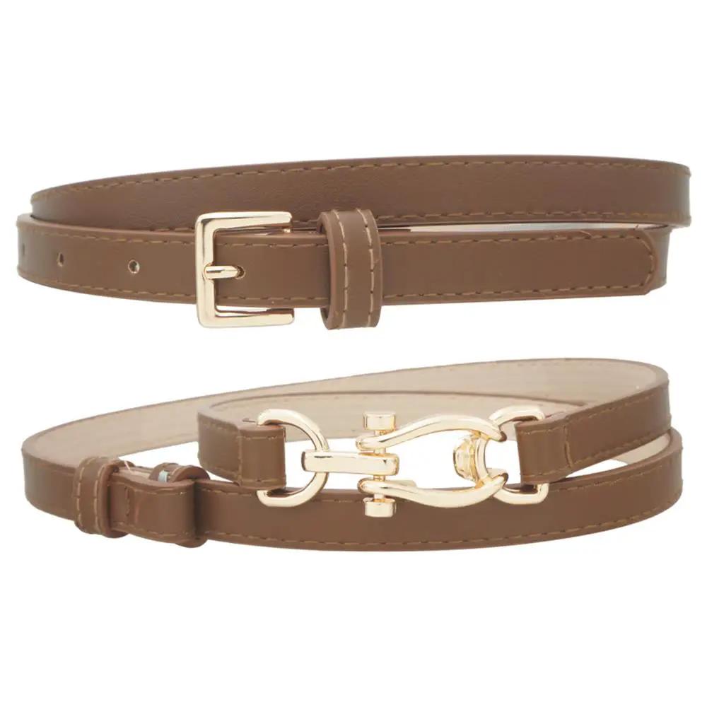 Double Duty Harness/Square Buckle Duo Skinny Belt by Joia Accessory