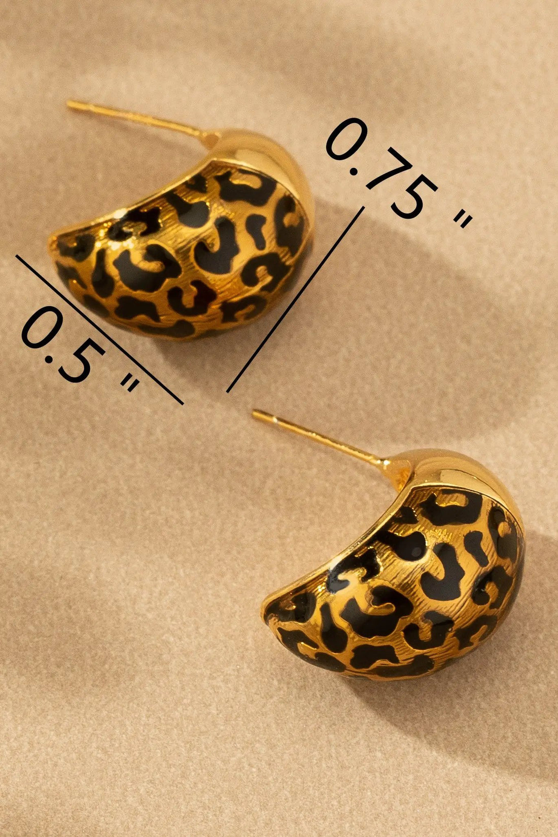 Aretes Leopardo acero inoxidable cuadrado by LA3accessories