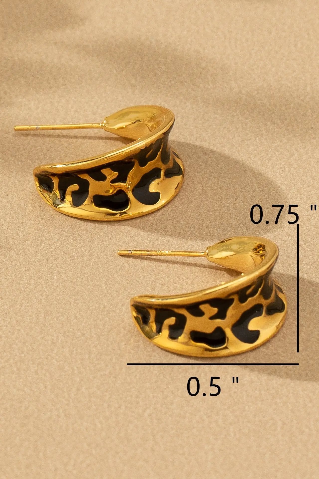 Aretes Leopardo acero inoxidable cuadrado by LA3accessories