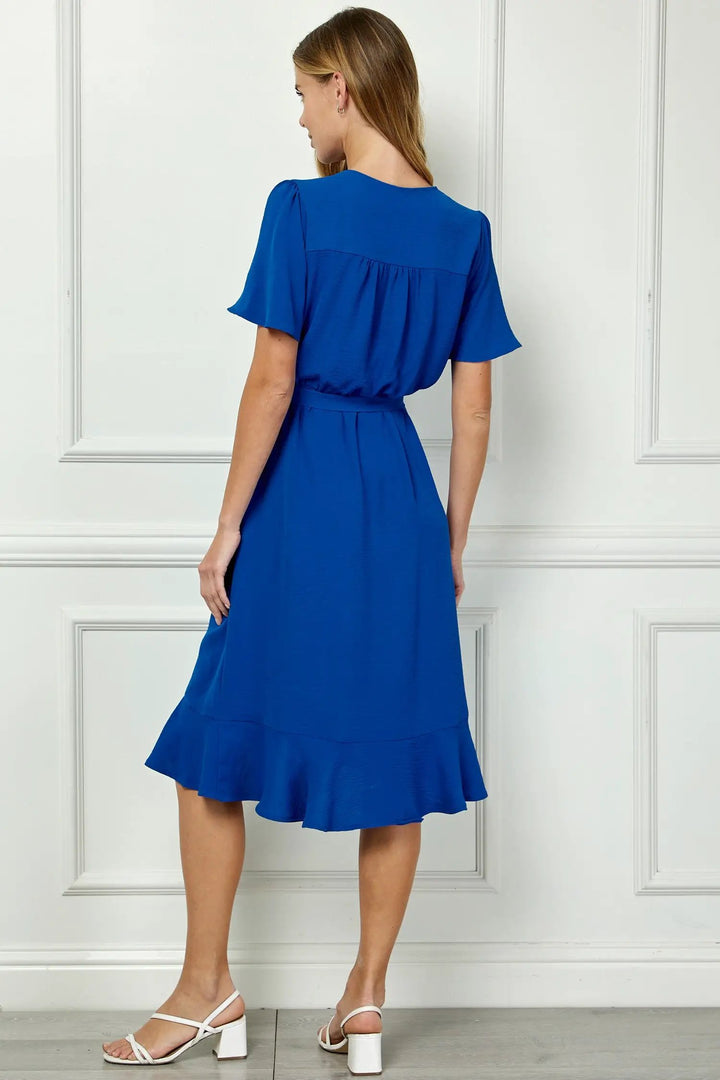 Vestido Clásico Elegancia Faux Wrap: Sofisticación y Estilo Atemporal by Yanet Collective