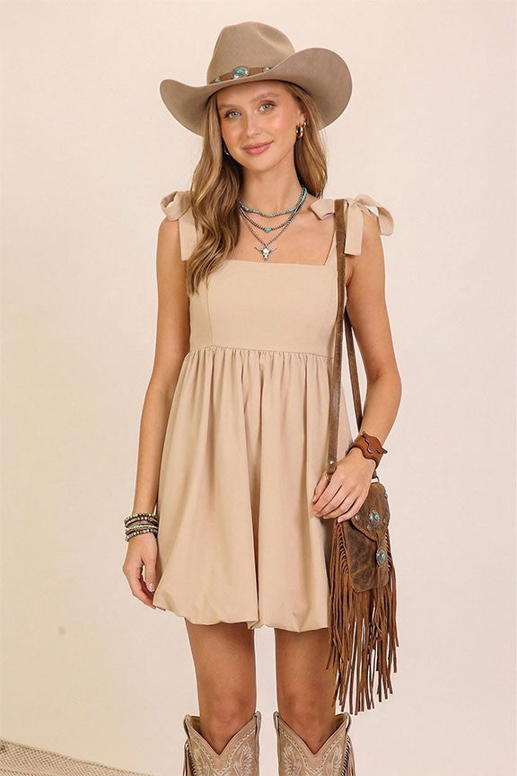Vestido Beige Estilo Bubble Chic by TIMING