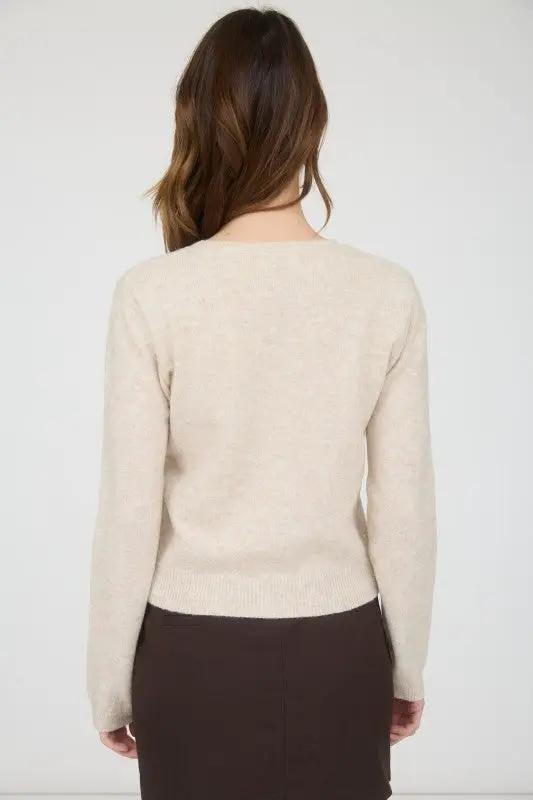 Suéter Cardigan de Dama Cuello Redondo Manga Larga Botones by Blu Pepper