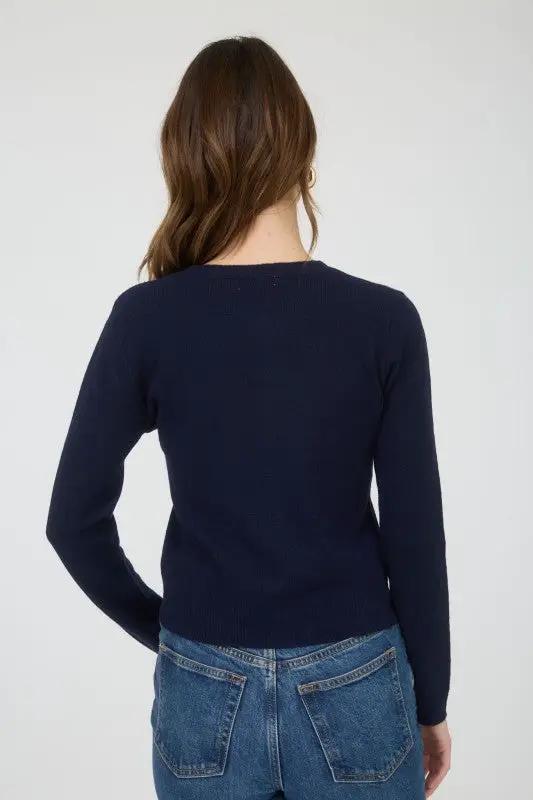 Suéter Cardigan de Dama Cuello Redondo Manga Larga Botones by Blu Pepper