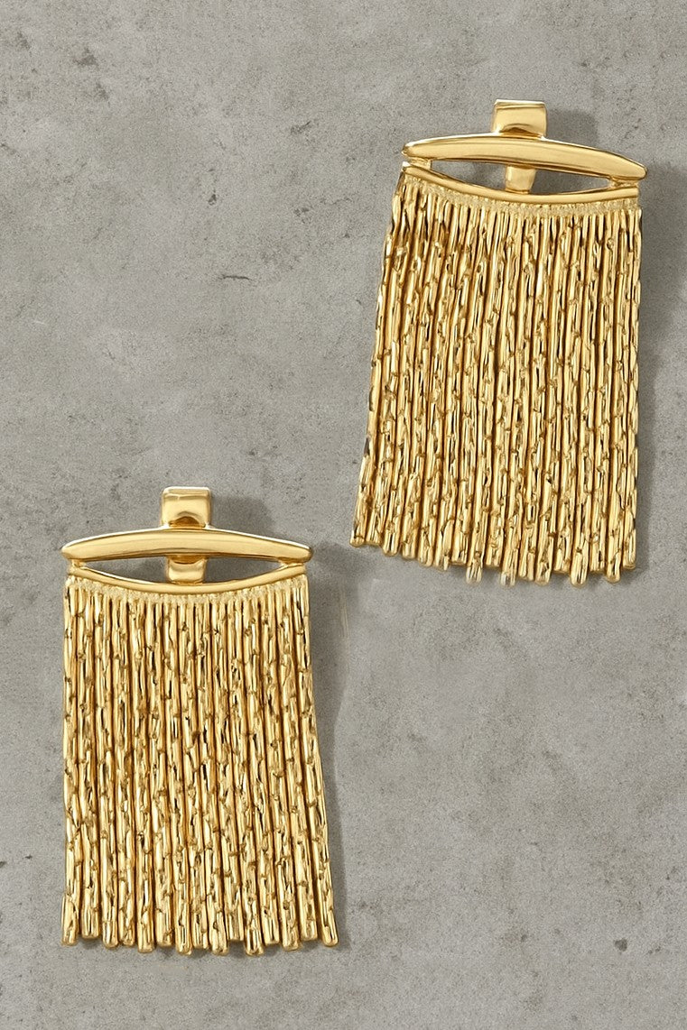 Pendientes de Flecos con Cadena y Barra - Joyería Artesanal Elegante