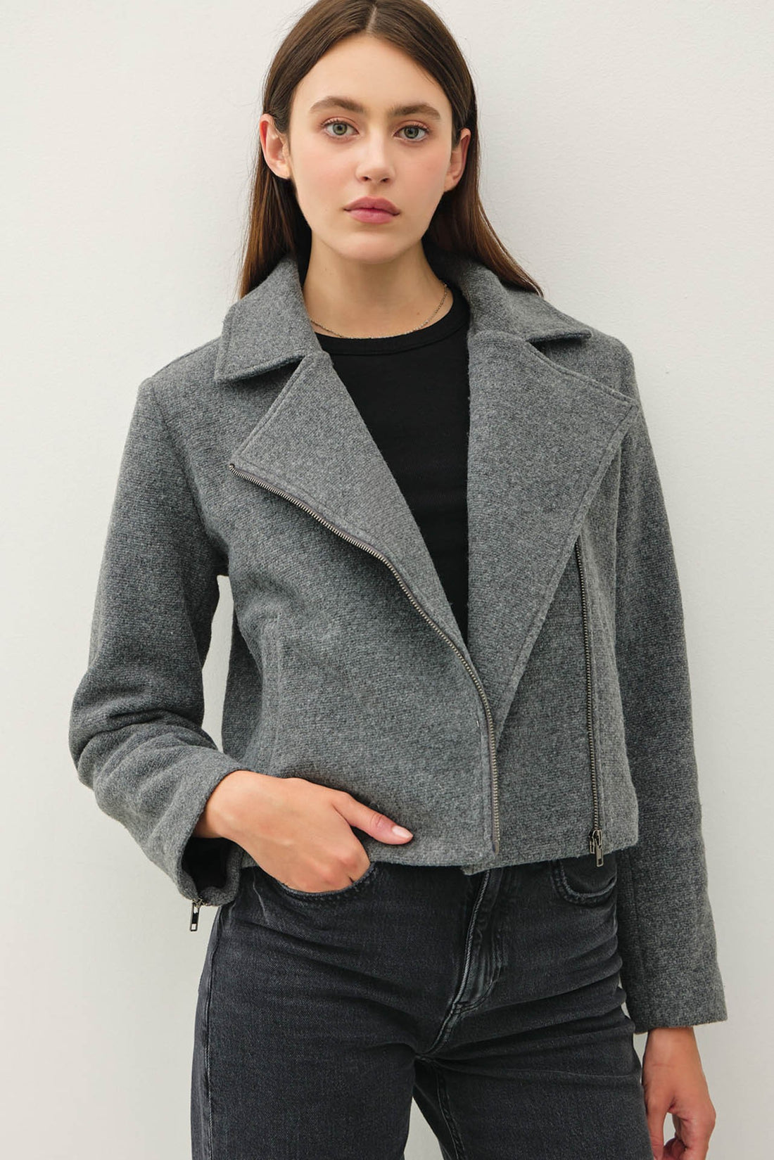 Chaqueta Estilo Moto Corta Estética y Elegante