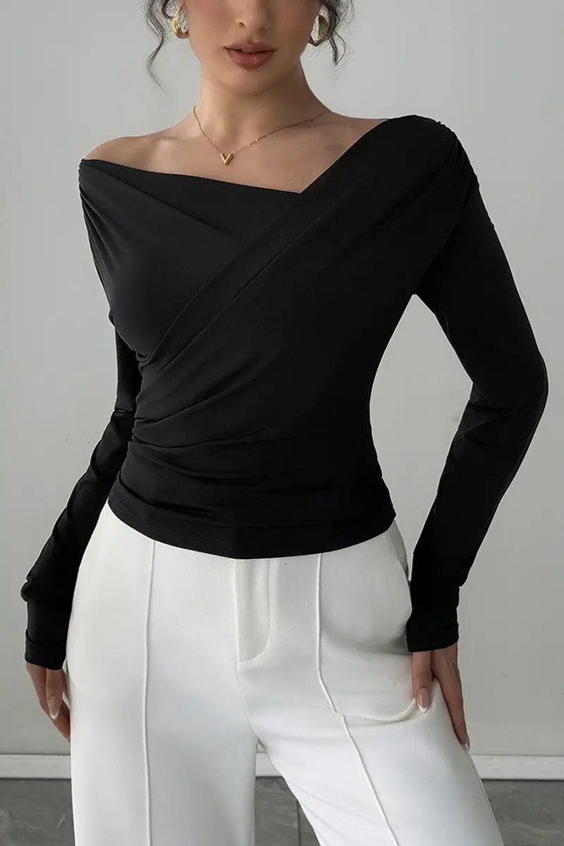 Playera de Dama Elegante Off-Shoulder by De Vave