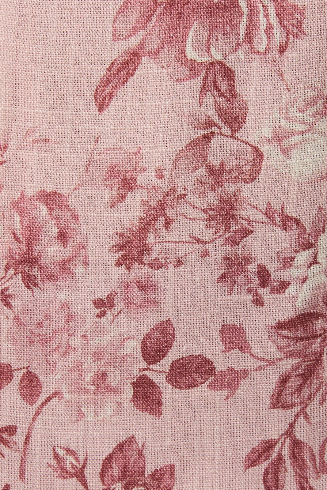 Vestido Corto de Lino con Estampado Floral Rosa y Tirantes Finos