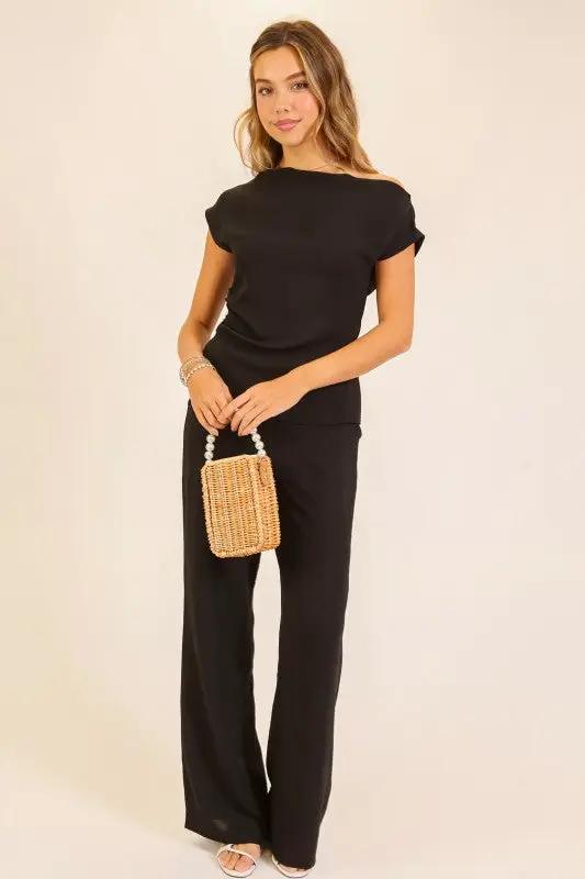 Blusa de Dama Elegante con Hombros Descubiertos y Fruncido Lateral by TIMING