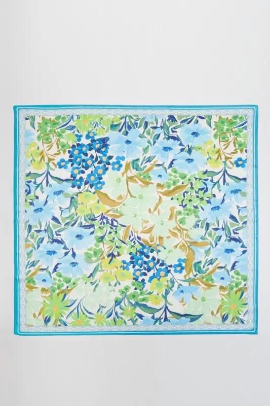 Colorful Flower Garden Print Square Bandana Scarf by Fame Accessories