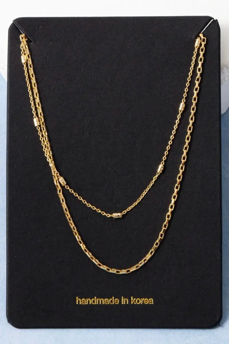 Collar de Cadena de Dos Capas Estilo Minimalista by Fame Accessories