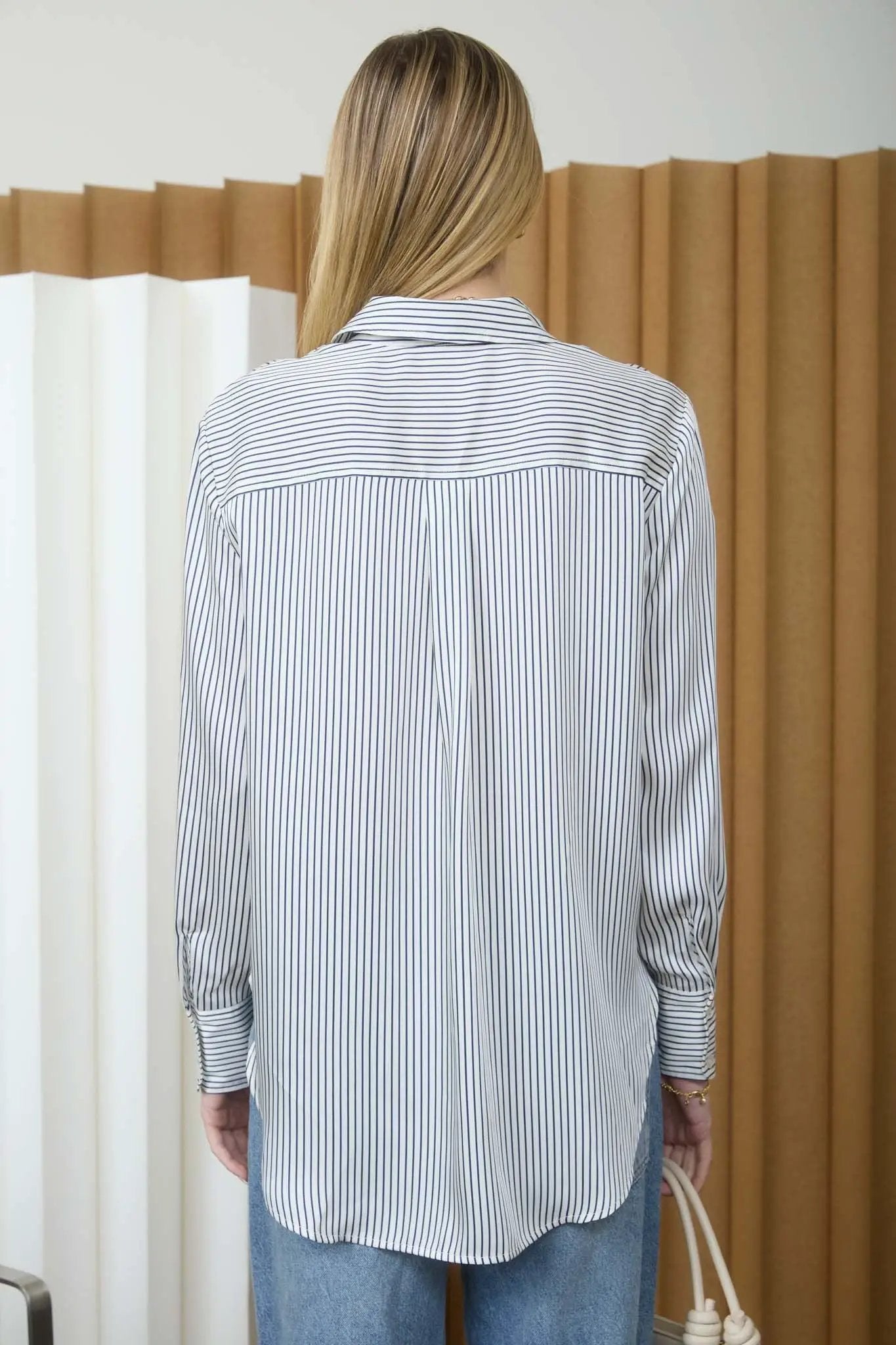 Camisa de Vestir con Pinstripe by Blu Pepper