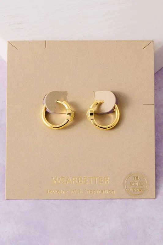 Arracadas de Corazón con Circonias en Baño de Oro by Fame Accessories