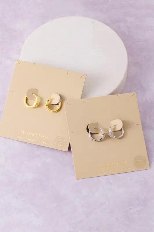 Arracadas de Corazón con Circonias en Baño de Oro by Fame Accessories