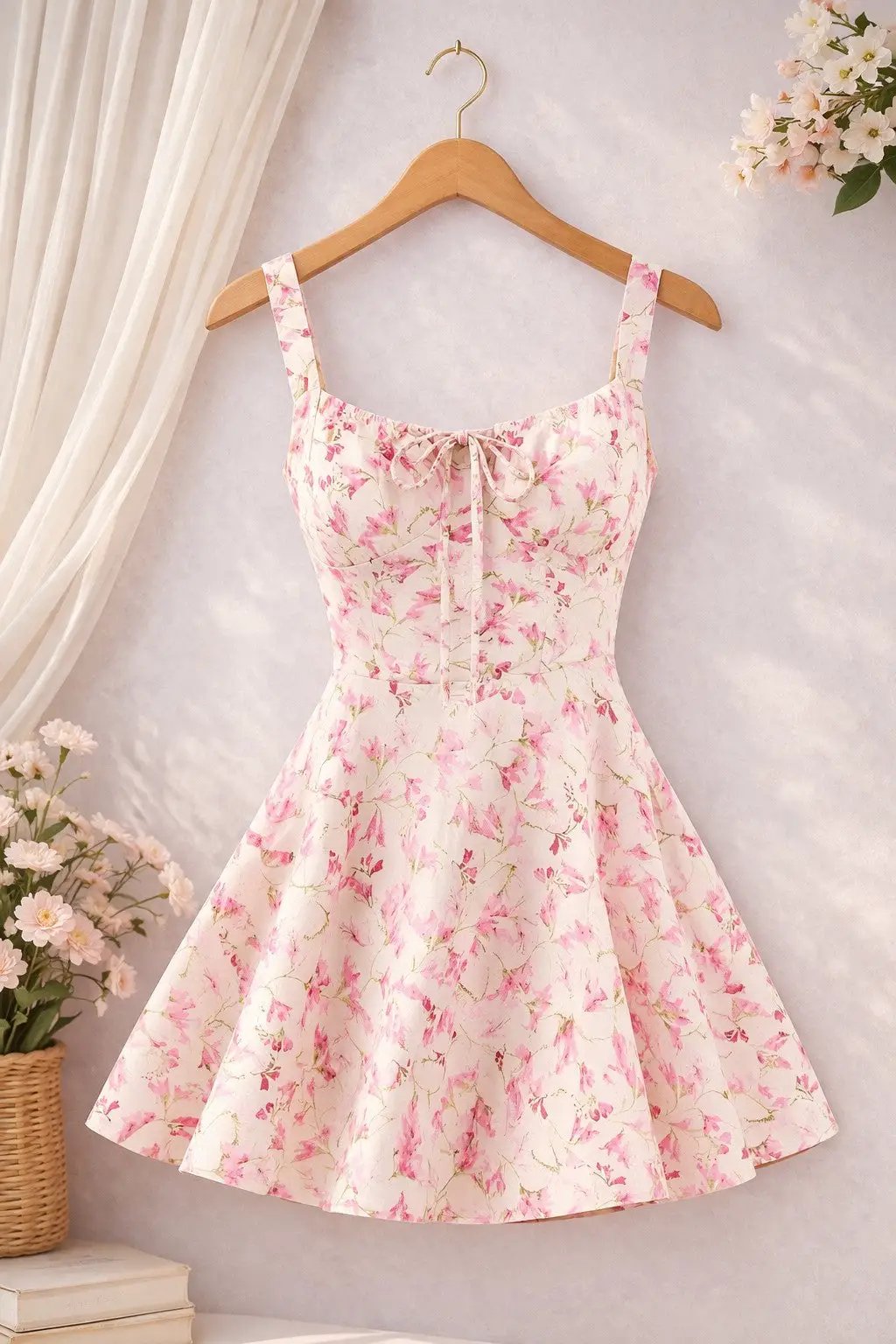 Vestido Corto Tipo Corsé con Estampado Floral by Winslow Collection