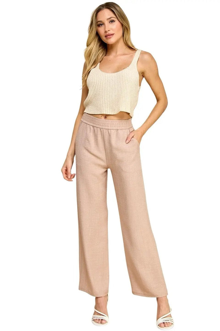NEW MIX by TU / TRENDY U Pantalones Anchos de Lino para Mujer Tallas Grandes - Pants