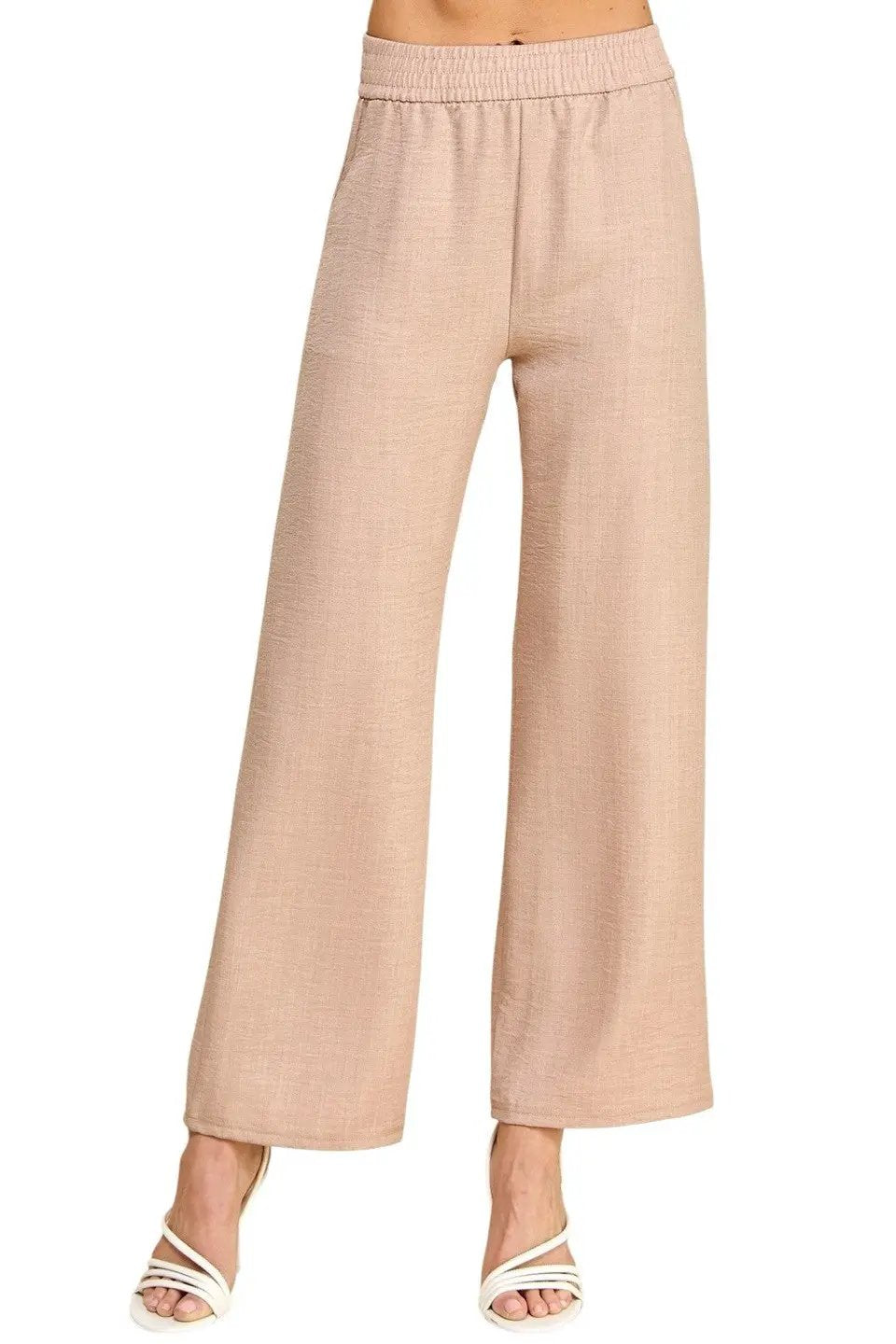 NEW MIX by TU / TRENDY U Pantalones Anchos de Lino para Mujer Tallas Grandes - Pants
