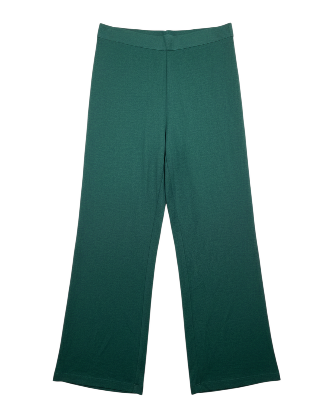 Pantalones wide-leg Yanet Collective en color verde esmeralda con tejido fluido y corte relajado de alta calidad
