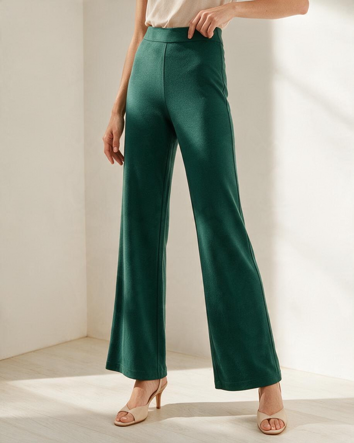 Pantalones Wide-Leg Verdes: Elegancia Relajada de Boutique