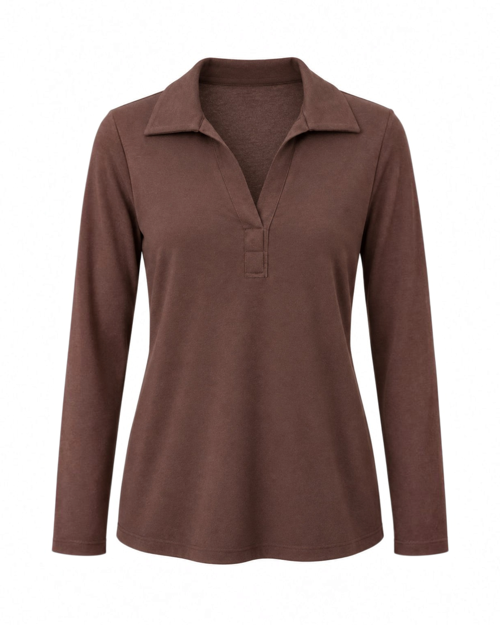 Polo de Manga Corta en Tono Tierra con Detalle de Tapeta - Estilo Boutique