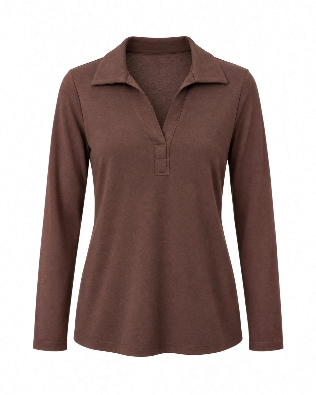 Polo de Manga Corta en Tono Tierra con Detalle de Tapeta - Estilo Boutique