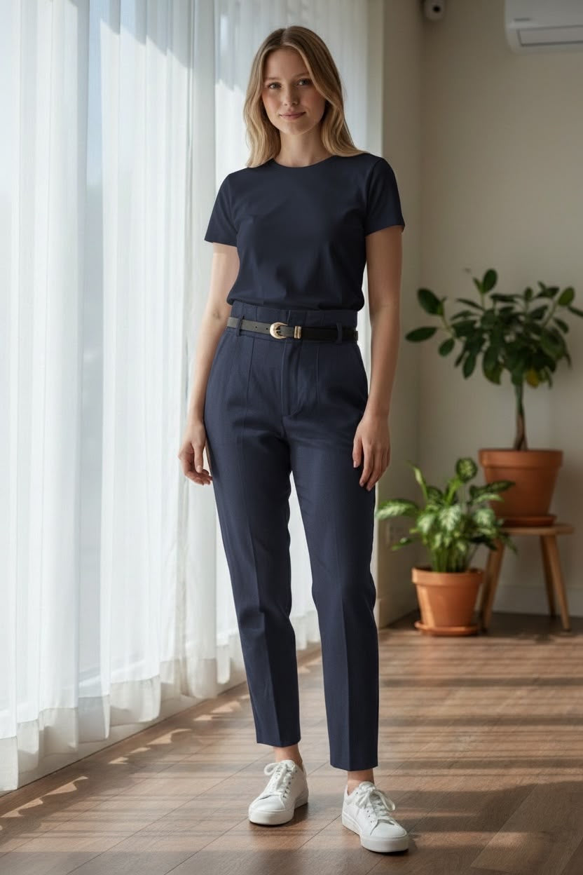 Pantalones de Vestir de Tiro Alto - Elegancia Boutique para Oficina y Eventos