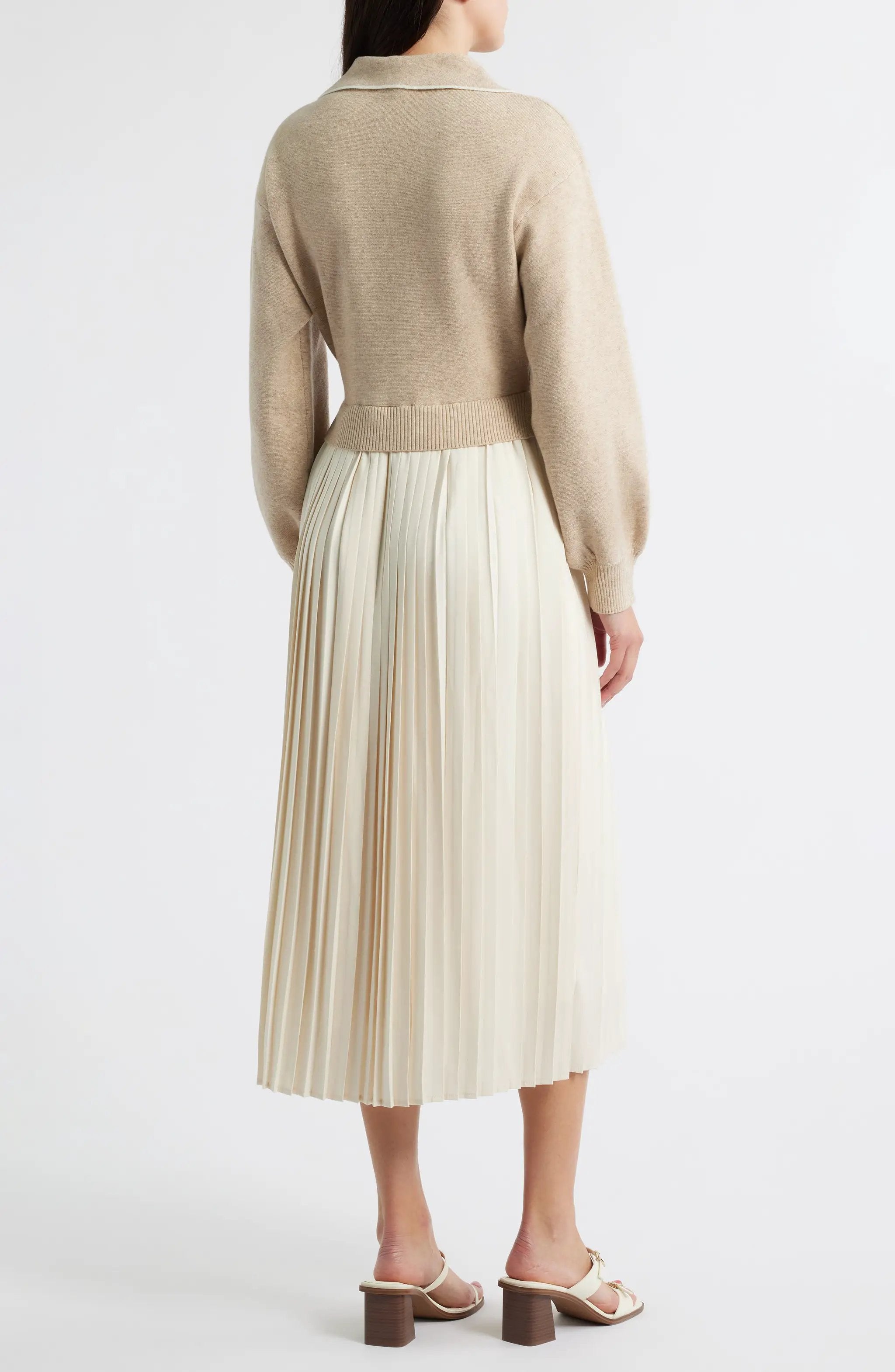 Vestido Maxi Manga Larga beige by Yanet Collective